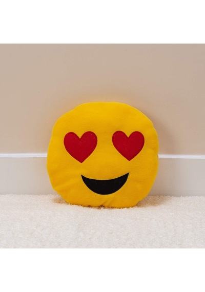 Favore Casa Nakış İşlemeli Kalp Gözlü Emoji Yastık 35x35 Cm Diğer