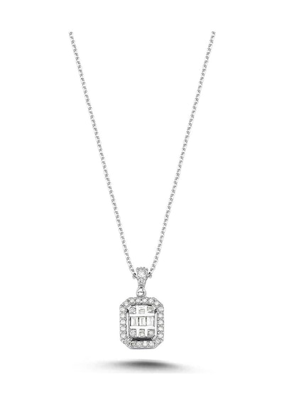 0,34 Karat Pırlantalı Baget Kolye