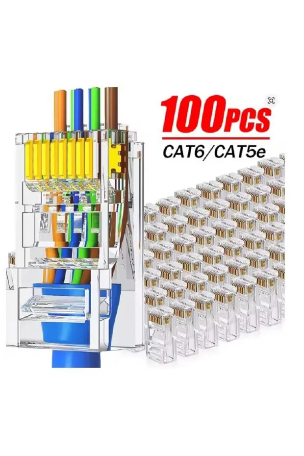 Yeni Nesil Rj45 Sıkma Pensesi + Rj45 Test Cihazı + 100 Adet Cover + 100 Adet Yeni Nesil Ez 8pc8c Utp Jak Network Set