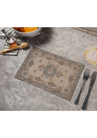 Turkıshrug Kıngdom Renkli Desenleriyle Modern Sofra Matı Polyester
