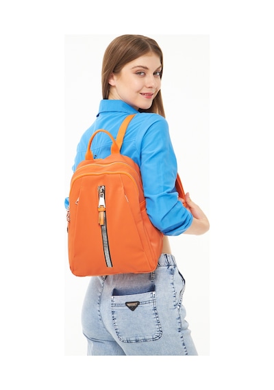 Morpelikan Orange Fermuar Detaylı Kadın Sırt Çantası Orange