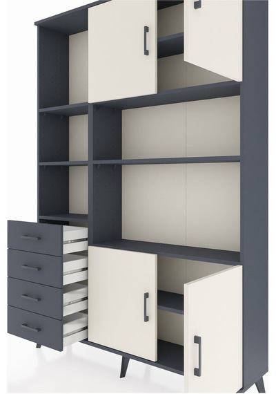 Arges Dolap 8 Raflı 4 Çekmeceli 4 Kapaklı 132x30x195 Antrasit-aytaşı/antrasit Aytası/antrasıt Arges Dolap 8 Raflı 4 Çekmeceli 4 Kapaklı 132x30x195 Antrasit-aytaşı/antrasit Aytası/antrasıt