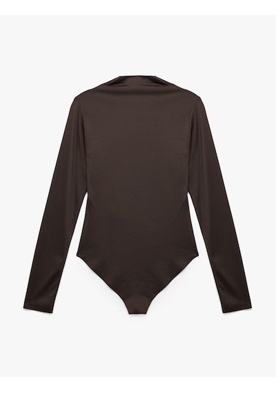 Koton Slim Fit Uzun Kollu Drape Detaylı Hafif Dik Yaka Bodysuit Kahverengi 7wak80008ek Kahve Koton Slim Fit Uzun Kollu Drape Detaylı Hafif Dik Yaka Bodysuit Kahverengi 7wak80008ek Kahve