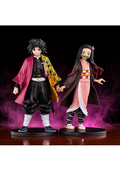 Demon Slayer Giyu Tomioka & Nezuko Kamado 2'li Anime Figür Seti Koleksiyonluk 15 Cm