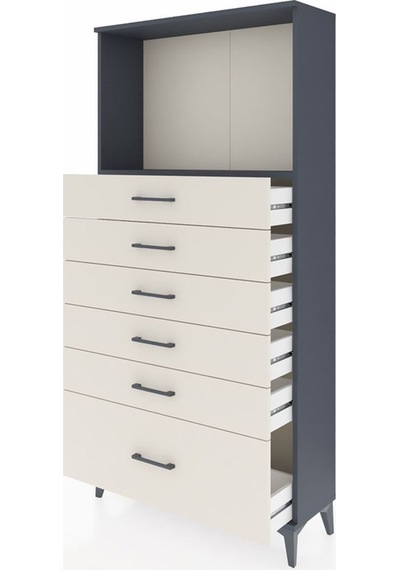 Arges Dolap Tek Raflı 6 Çekmeceli 88x30x182 Antrasit-aytaşı Antrasit Arges Dolap Tek Raflı 6 Çekmeceli 88x30x182 Antrasit-aytaşı Antrasit