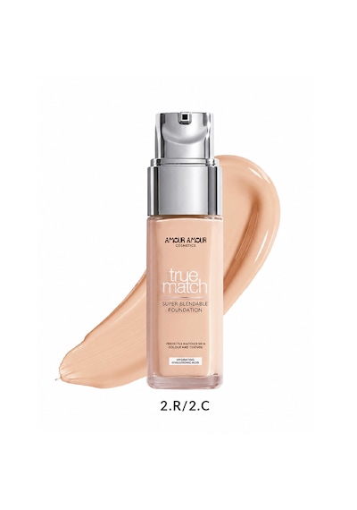 True Match Nemlendirici Likit Fondöten 30 Ml Hyaluronik Asitli, 24 Saat Kalıcı & Terlemeye Dayanıklı Doğal Bitiş 2R2C Rose Vanilla