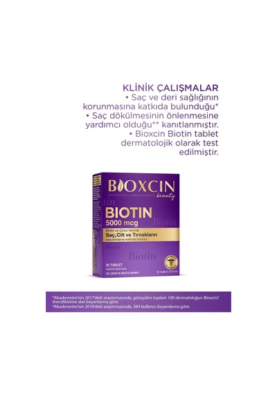 Bioxcin Biotin 5000 Mcg 30 Tablet 2'li