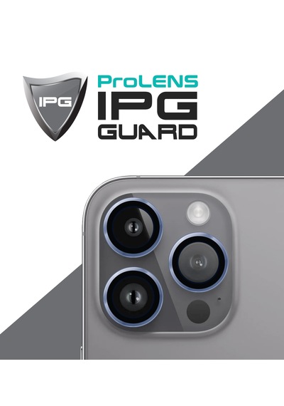 Apple Uyumlu iPhone 14 Pro / Pro Max İçin Ipg Kamera Lens Koruyucu - Açık Mavi