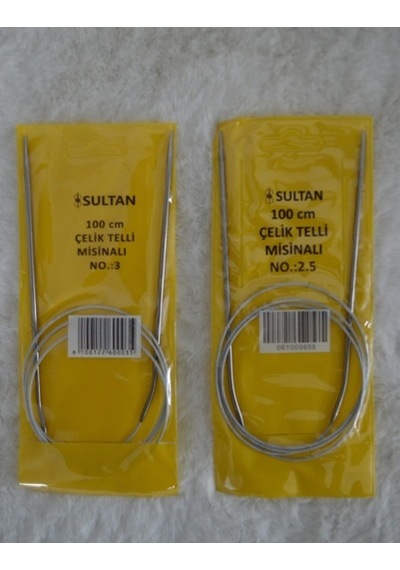 Çelik Telli Misinalı Şiş 100 Cm 2,5 No 3 No 1 Er Adet
