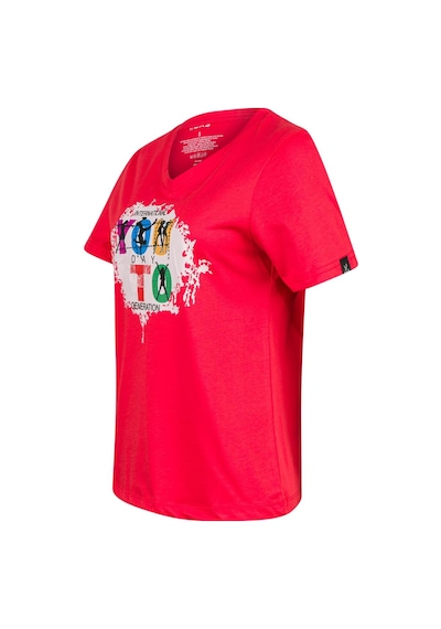 2as Alone Baskılı V Yaka Kadın T-shirt 403 Kırmızı