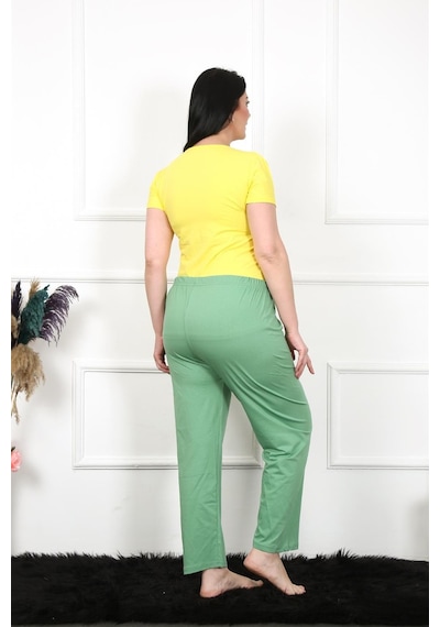 Akbeniz Kadın Pamuklu Büyük Beden Alt Pijama 27473-yeşil Yeşil