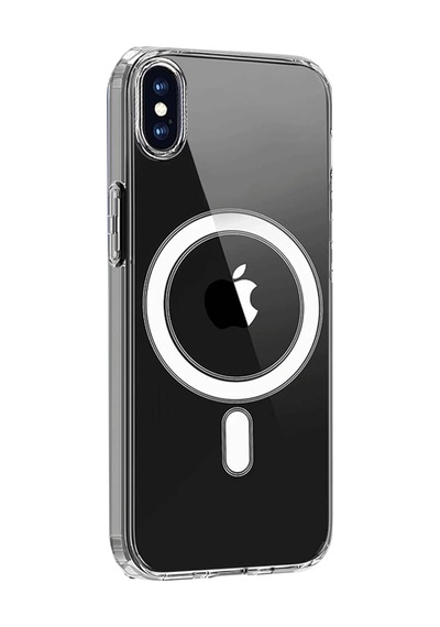 Storeşahin Apple Uyumlu iPhone X Kılıf Magneticsafe Şeffaf Silikon - Şeffaf Shn0720