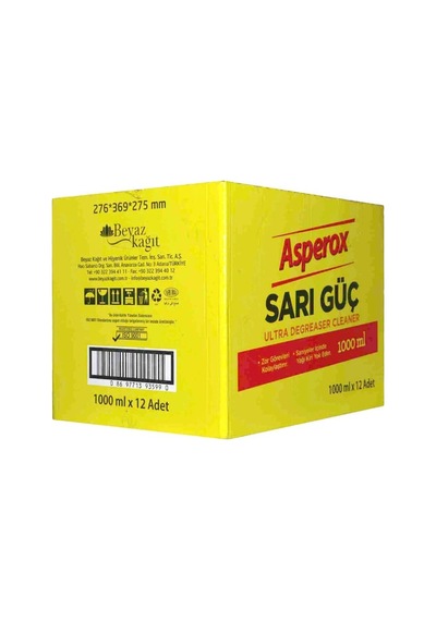 Asperox Sarı Güç Ultra Yağ Çözücü 1 Lt 20'li Paket 20'li Set