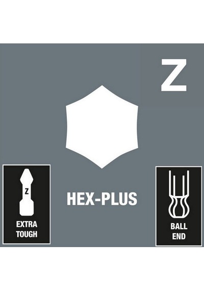 Wera 842/4 Z HexPlus Topbaş Bits Uç 89mm 3/32" 05380124001