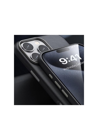 Joko Apple iPhone Uyumlu  16 Pro Max Uyumlu Wonder Deri Magsafe Kapak - Siyah