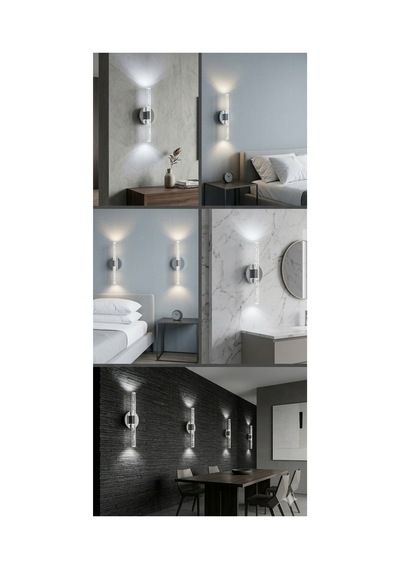 Bubbleflux Large 51 Cm Modern Tasarım Led Aplik - Duvar Lambası - Gümüş - Elektrikli - Beyaz Led Gümüş Elektrikli