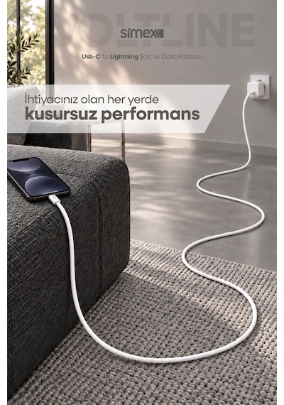 Type-c To Lightning 2 Metre Kablo 30w Pd Hızlı Şarj İphone 11 12 13 14 Uyumlu