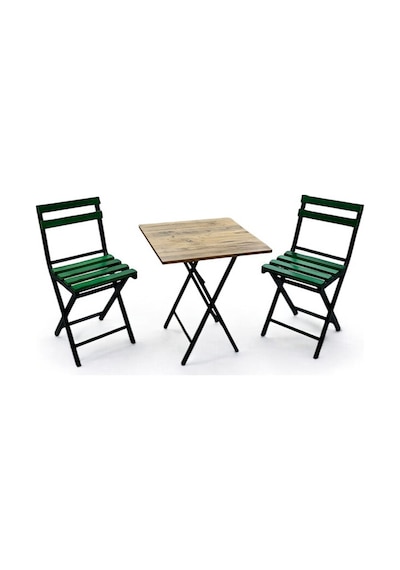 Balkon Bahçe Mutfak 3'lü Bistro Set Katlanır Masa Sandalye 60x60 Yeşil Balkon Bahçe Mutfak 3'lü Bistro Set Katlanır Masa Sandalye 60x60 Yeşil