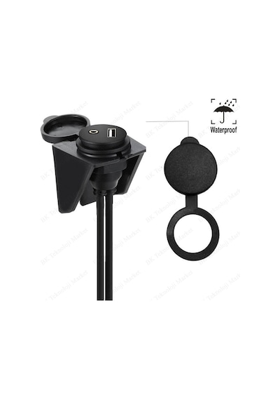 Araç Paneline Uygulanabilir Ses-USB Uzatma Kablosu - 2 Metre
