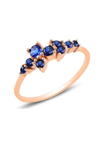 Gümüş Rose Safir Taşlı Lady Gümüş Yüzük
