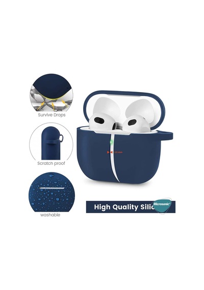 Microsonic Apple Uyumlu AirPods 3 Askılı Mat Silikon Kılıf