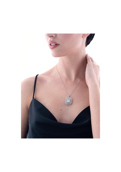 Nochediamond 1,67 Karat Baget Pırlanta Kolye-604