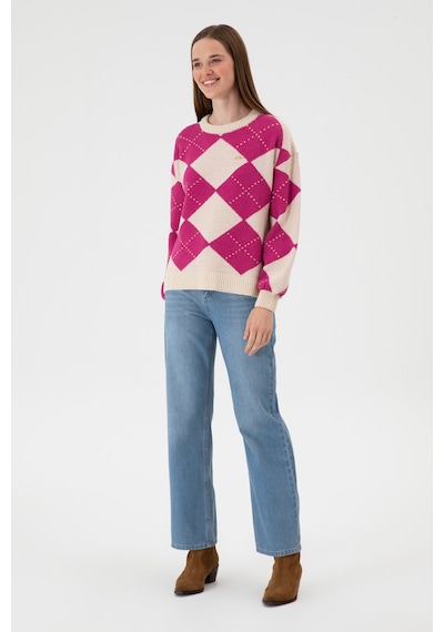 U.S. Polo Assn. Kadın Krem Bisiklet Yaka Kazak 50314665-VR071