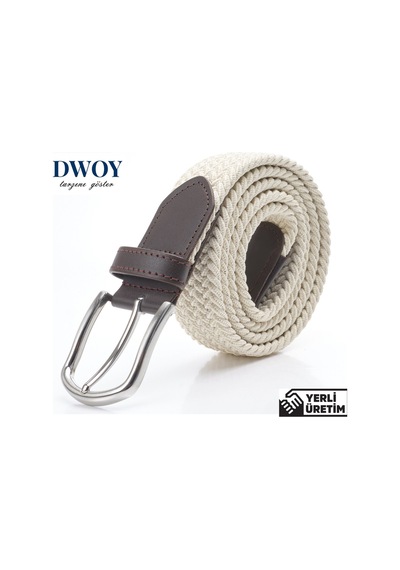 Dwoy Elastik Örgü Kemer Krem-931 Bej