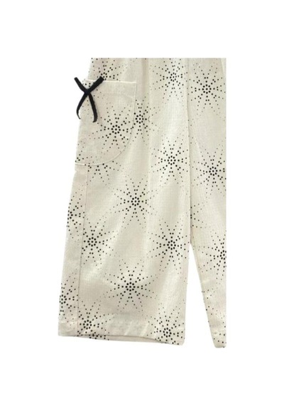 Çikoby Kız Çocuk Bel Lastikli Desenli Bol Paça Pantolon-13888 Siyah