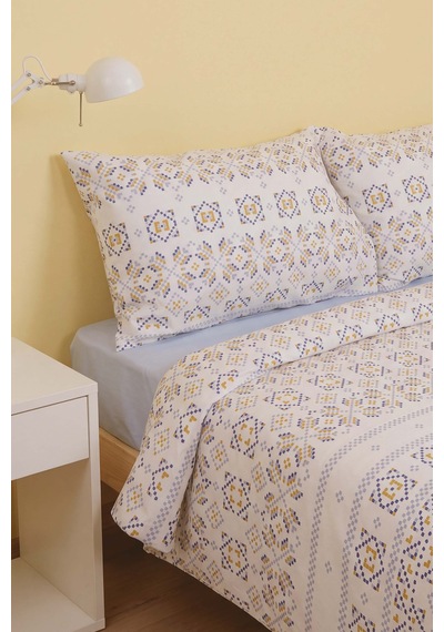 Patiska Ranforce Çift Kişilik Nevresim Takımı 4 Parça Çok Renkli