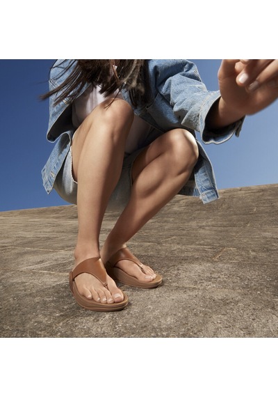 Roncato 592 Light Tan Terlik Kadın Diğer I88-001 / 323 / 592 Fitflop Lulu Leather Toe-post Kızıl Kahve