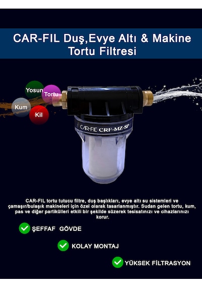 Car-fil Mini Çok Amaçlı Duş,evye,makine Tortu Önleyici Filtre Şeffaf