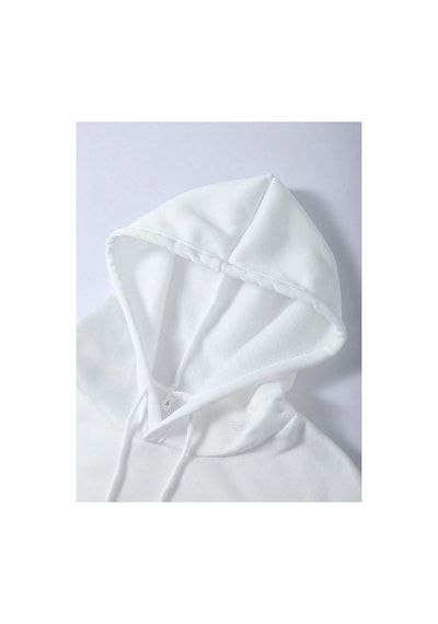 Tarzsokak Unisex Erkek/kadın Bb Renkli Özel Baskılı Oversize Kapüşonlu Sweatshirt Beyaz