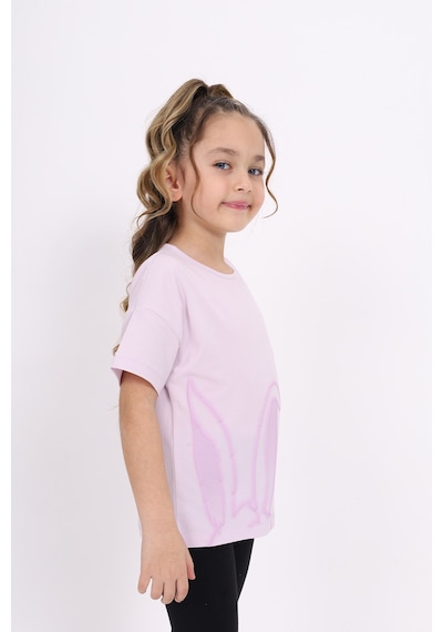 Toontoy Kids Toontoy Kız Çocuk Bunny Baskılı Tişört Açık Lila