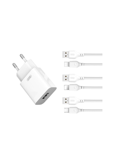 L99 Usb-a Çıkışlı Şarj Başlıklı Lightning Kablolu Fast Hızlı Duvar Tipi Şarj Aleti Seti