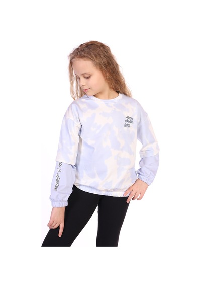 Toontoy Kız Çocuk Magic Girl Nakışlı Sweatshirt Mavi