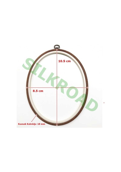 Nurge No:1 Oval Plastik Pano Kasnağı - Nakış Kasnağı 8.5x10,5cm