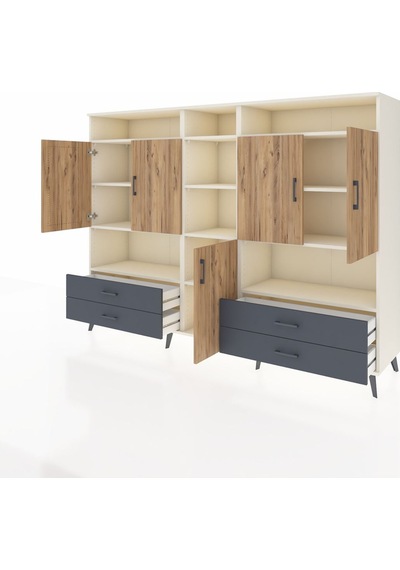 Hyperion Dolap 12 Raflı 4 Çekmeceli 5 Kapaklı 220x44x163 Aytaşı-ç Aytaşı-çam/antrasit Hyperion Dolap 12 Raflı 4 Çekmeceli 5 Kapaklı 220x44x163 Aytaşı-ç Aytaşı-çam/antrasit