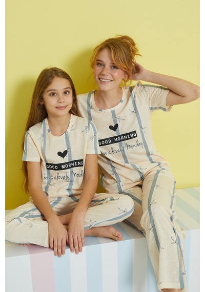 Siyah İnci Örme Pijama Takım 24107097 Çok Renkli