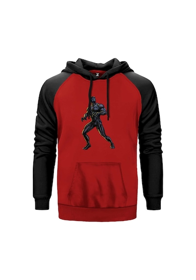 Black Panter Gold Kırmızı Renk Reglan Kol Sweatshirt Kırmızı
