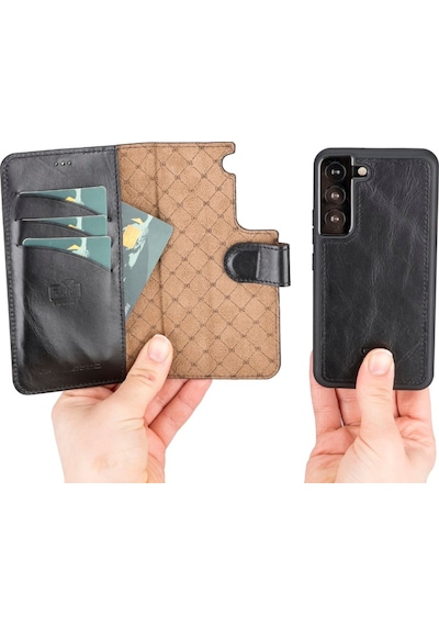 Bouletta Samsung Galaxy S22 Uyumlu Deri Cüzdanlı Kılıf Rst1 Siyah