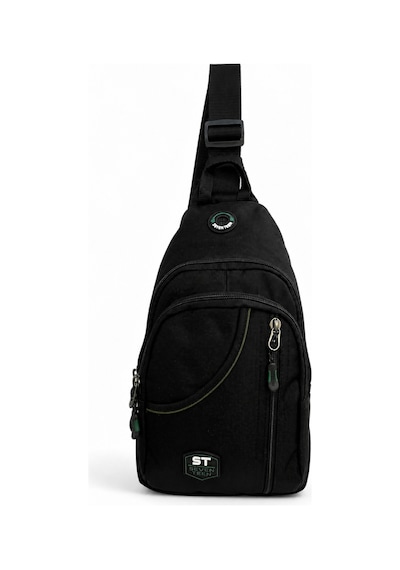 Seventeen Unisex Spor Çok Bölmeli Çapraz Askılı Body Bag Siyah-haki Siyah-hakki