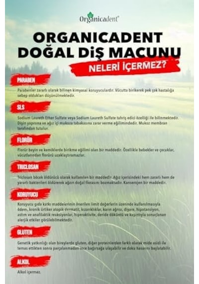 Organicadent Misvaklı Doğal Diş Macunu 3'lü Paket
