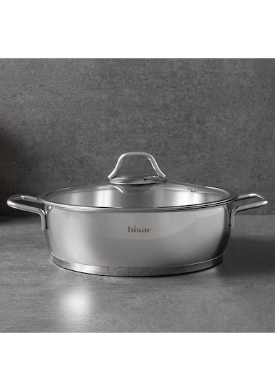 Hisar Teos Çelik Basık Tencere 26 Cm Inox