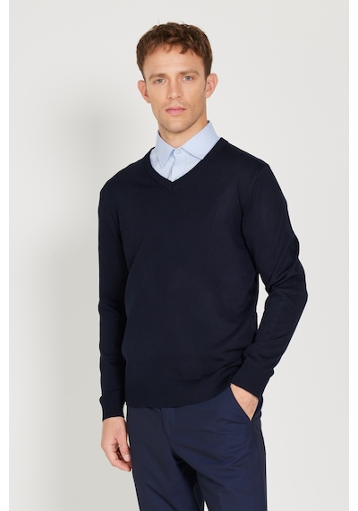 AC&Co / Altınyıldız Classics Erkek Lacı Standart Fit Normal Kesim V Yaka Triko Kazak Lacivert AC&Co / Altınyıldız Classics Erkek Lacı Standart Fit Normal Kesim V Yaka Triko Kazak Lacivert