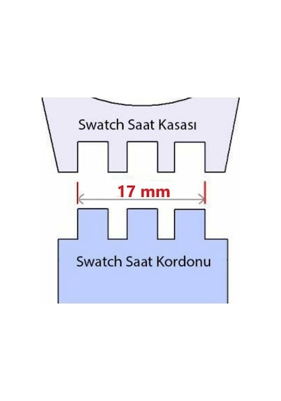 17mm Swatch Uyumlu Siyah Slikon Saat Kordonu Çok Renkli