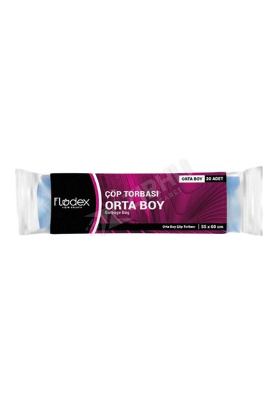 2 Adet Flodex Extra Güçlü Çöp Torbası Orta Boy Mavi