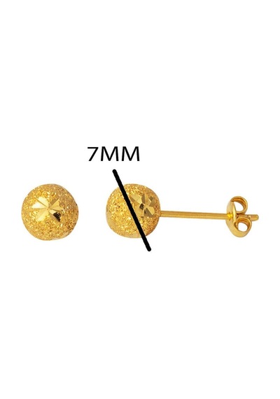 Bilezikci 22 Ayar Yıldız Kumlu Top Altın Küpe 7 Mm. Yken31016