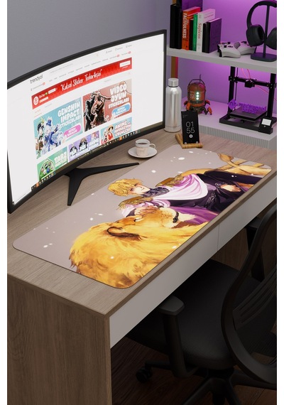 Ginga Eiyuu Densetsu Anime V5 - 90x40 Xxl Gaming Kauçuk Kaymaz Taban Mouse Pad Fare Altlığı