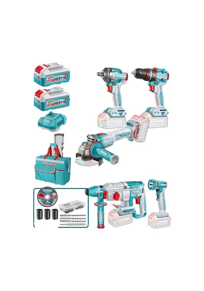 Total 5 Li Set - Darbeli Matkap, Sonum Sökme, Kırıcı Delici, Taşlama, Fener Tcklı20595e